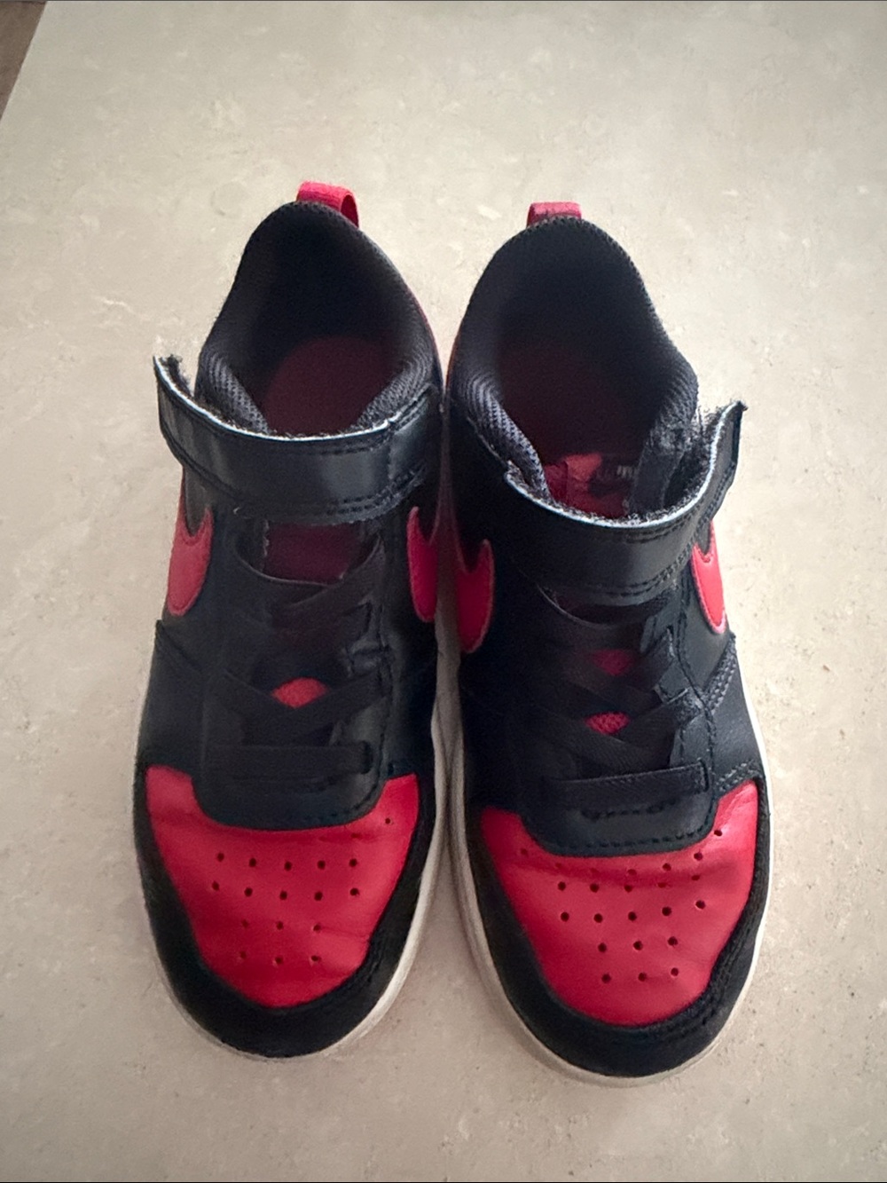 Nike Black & Red Kids Athletic Sneakers - Velcro Closure